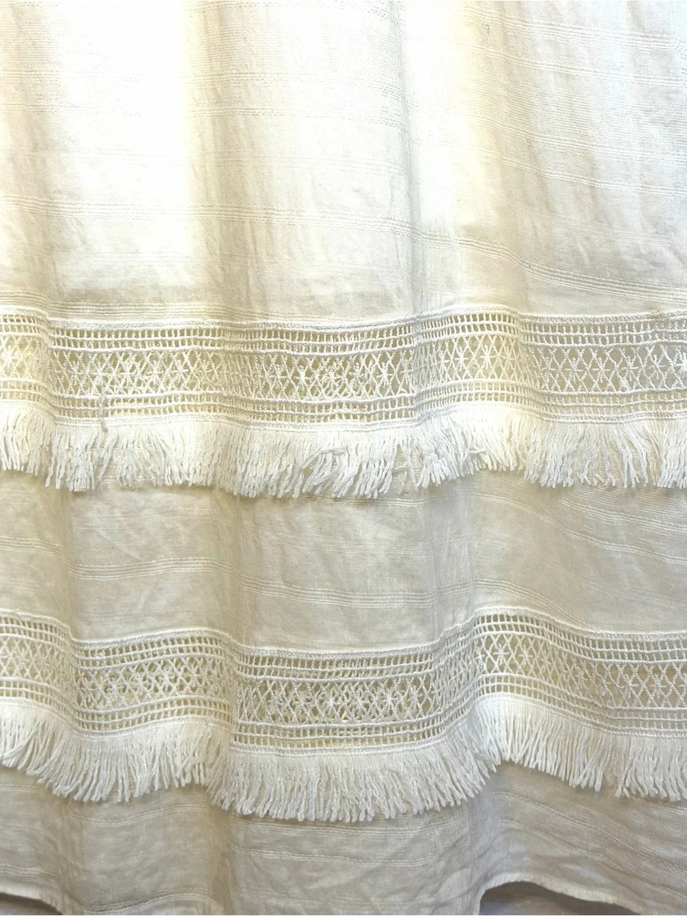 & Other Stories Cream Boho Lace-Trim Midi Dress - Picture 9 of 11